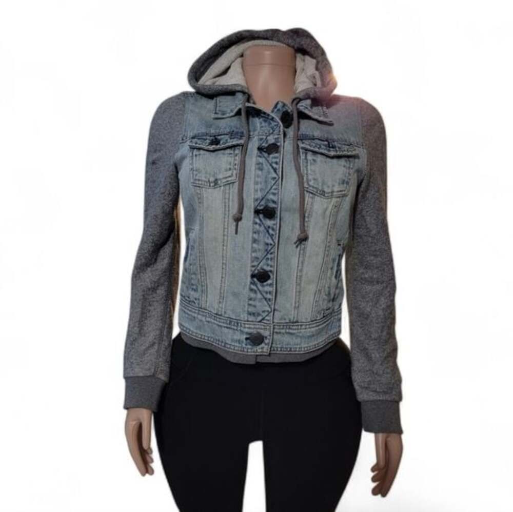 AMERICAN AEGLE  Denim and Gray Hooded Women's Jacket